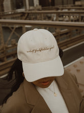 Load image into Gallery viewer, What Fulfills You? Minimal Chic Baseball Hat - Cream

